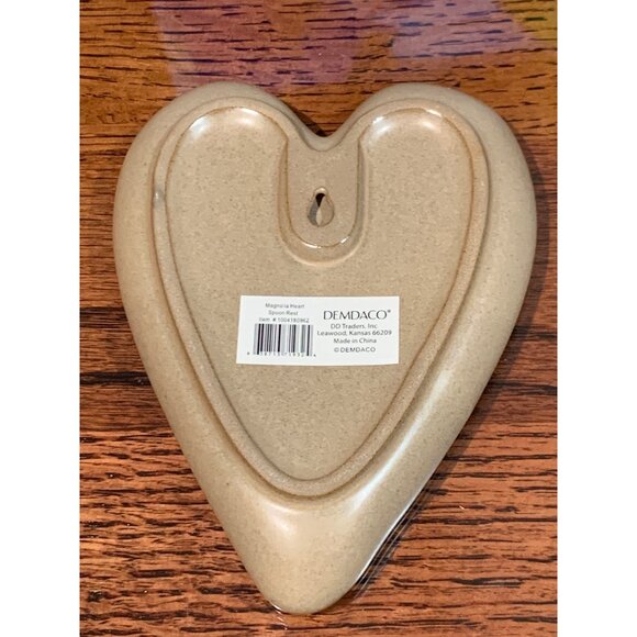 Magnolia Heart Shaped Spoon Rest By Demdaco NWT - Picture 2 of 4